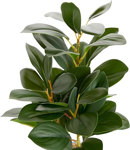Miniatura 5 de Juvale Pequeña planta de ficus artificial en maceta pequeña de cemento gris para decoración del hogar (11.8 pulgadas)