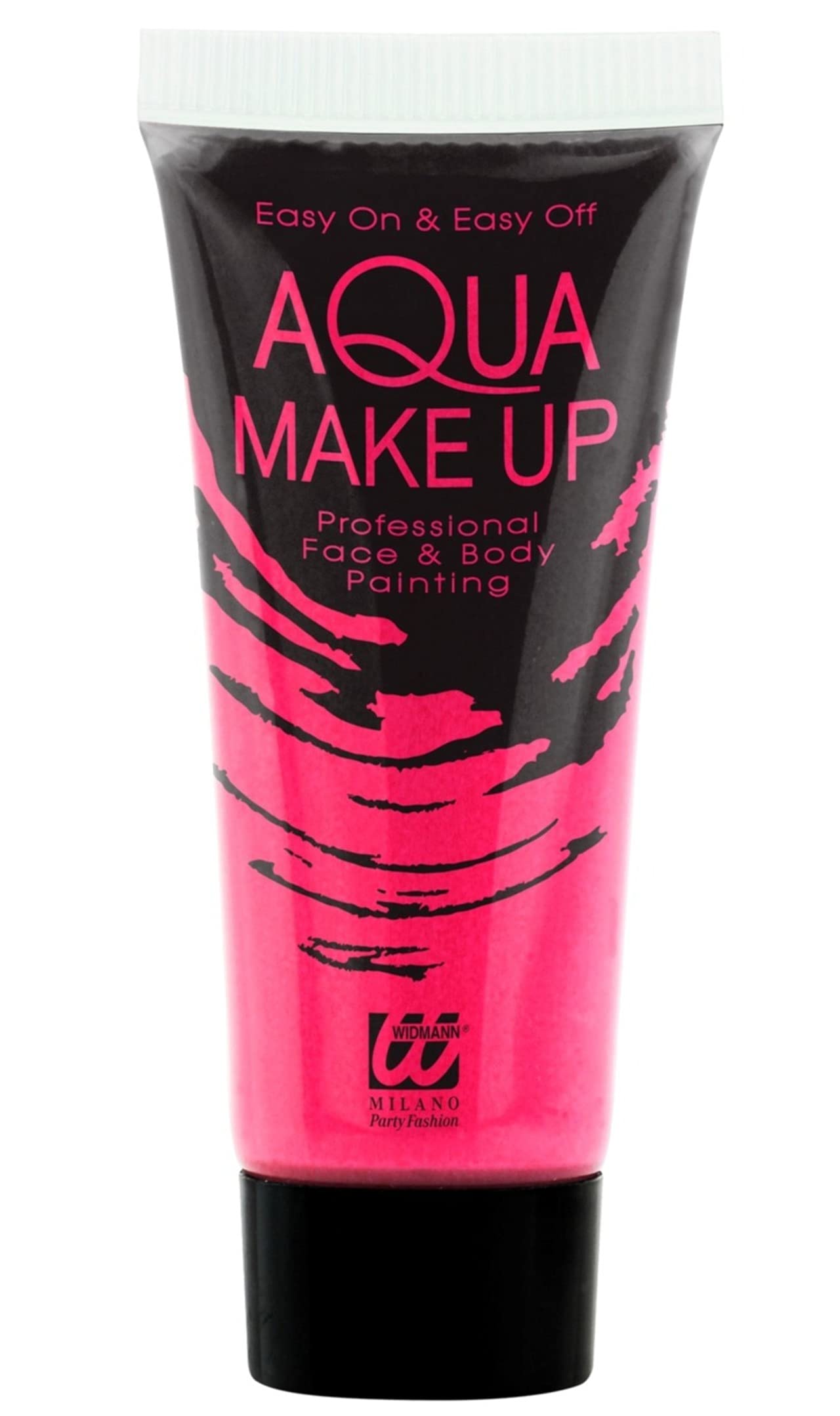 Widmann 09970 - Aqua Make-Up Fluorescente Adulto Unisex, En Tubo, Años 80, Dia De Los Muertos, Carnaval Brasileño, Halloween, 30 Ml, Rosa