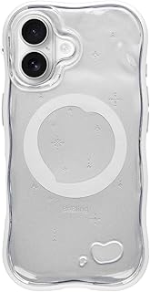 iFace スマホケース iPhone 17 対応 BeBling 2 MagSynq (クリア) MagSafe対応 【 耐衝撃 透明 シルバー ストラップホール付き 縁高 ウルウル キラキラ 】