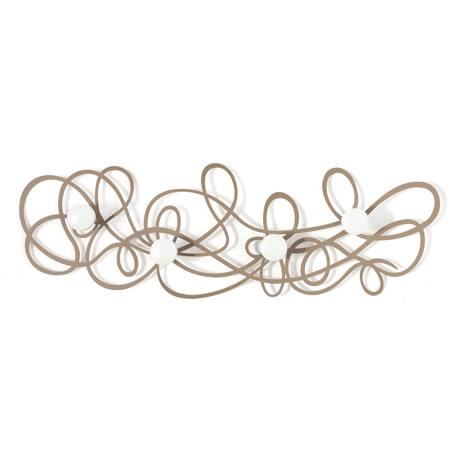Arti & Mestieri Doodle - Appendiabiti Di Design 100% Made In Italy - In Ferro, 77 X 25 Cm (Beige) - 4