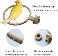 Vista 3 de Nido de pájaro pinzón canario nido de loro con fieltro (4.5 pulgadas)