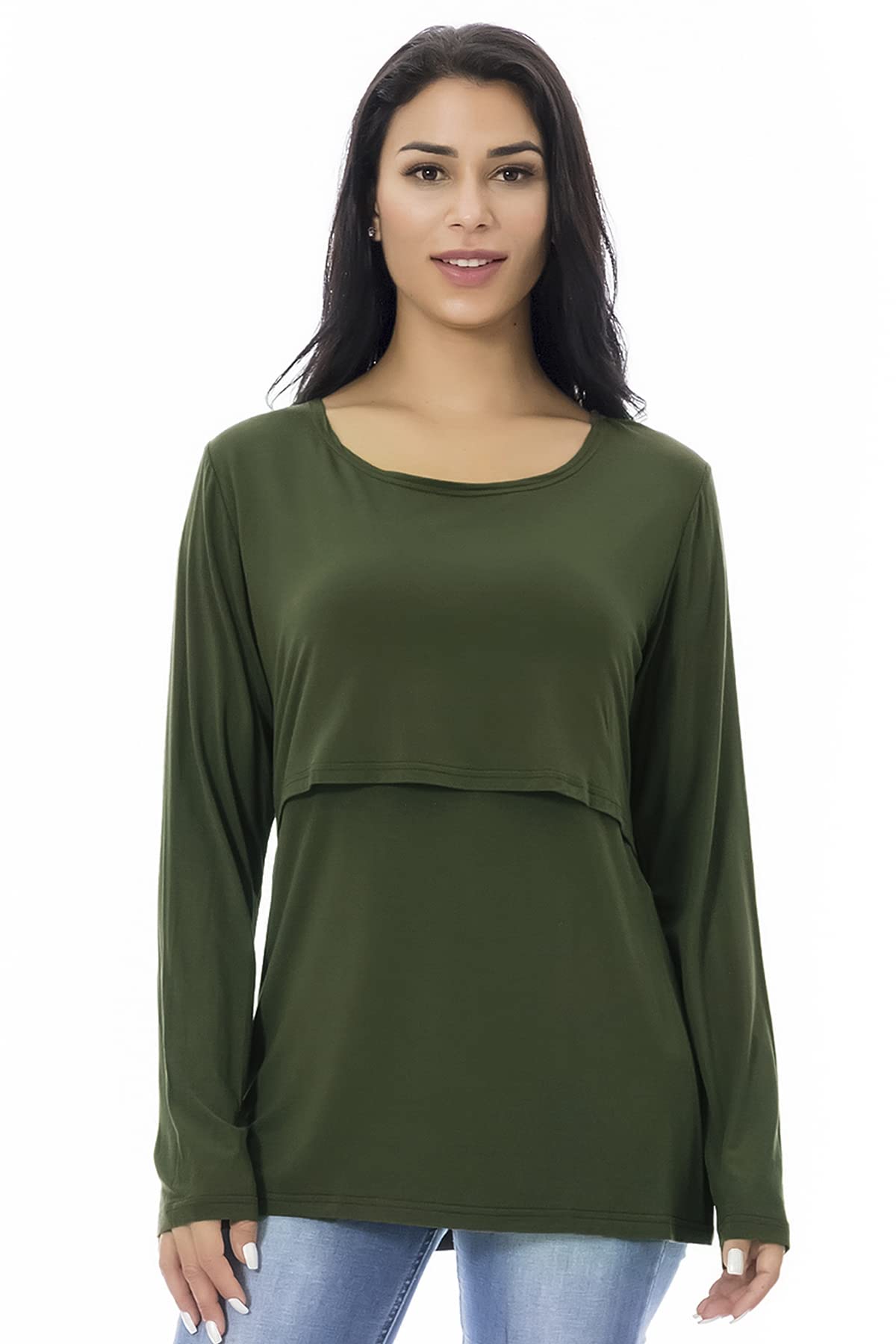 Smallshow Femmes Hauts d'allaitement à Manches Longues vêtements d'allaitement 3 Pack