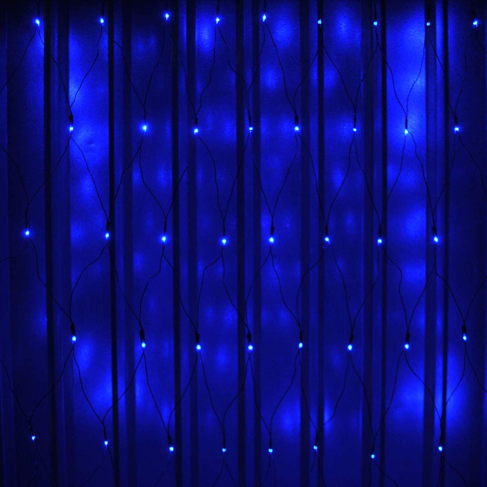 LightsGo Outdoor/Indoor Fish Net Style Christmas LED Fairy Lights 320 Ocean Blue Lights 3M * 2M, 8 Sparkling Modes with Memory Function