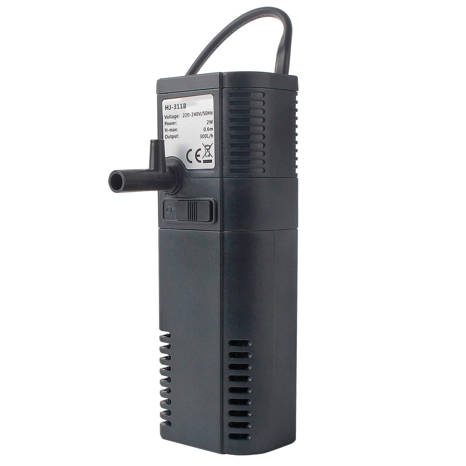 everbest4u Aquarium Internal Filter Inside Filter Pump With Spray Bar For Fish Tank 300 L/H 2W