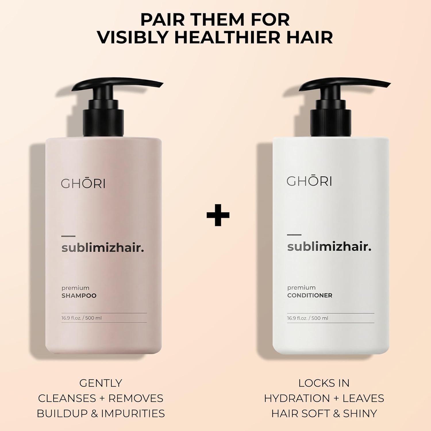 Sublimizhair Korean Herbal Shampoo for Dry & Damaged Hair | Hanbang Formula with Ginseng, Licorice & Tea Extracts | Gentle Scalp Cleansing | pH Balanced Shampoo | 500 ml / 16.9 fl oz
