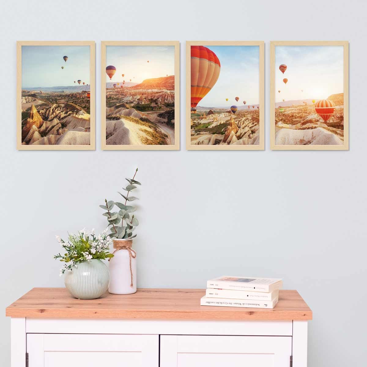Amazon.co.jp: PHOTOLINI A4 額縁 21×30インチ 天然木 MDF 木製 4枚