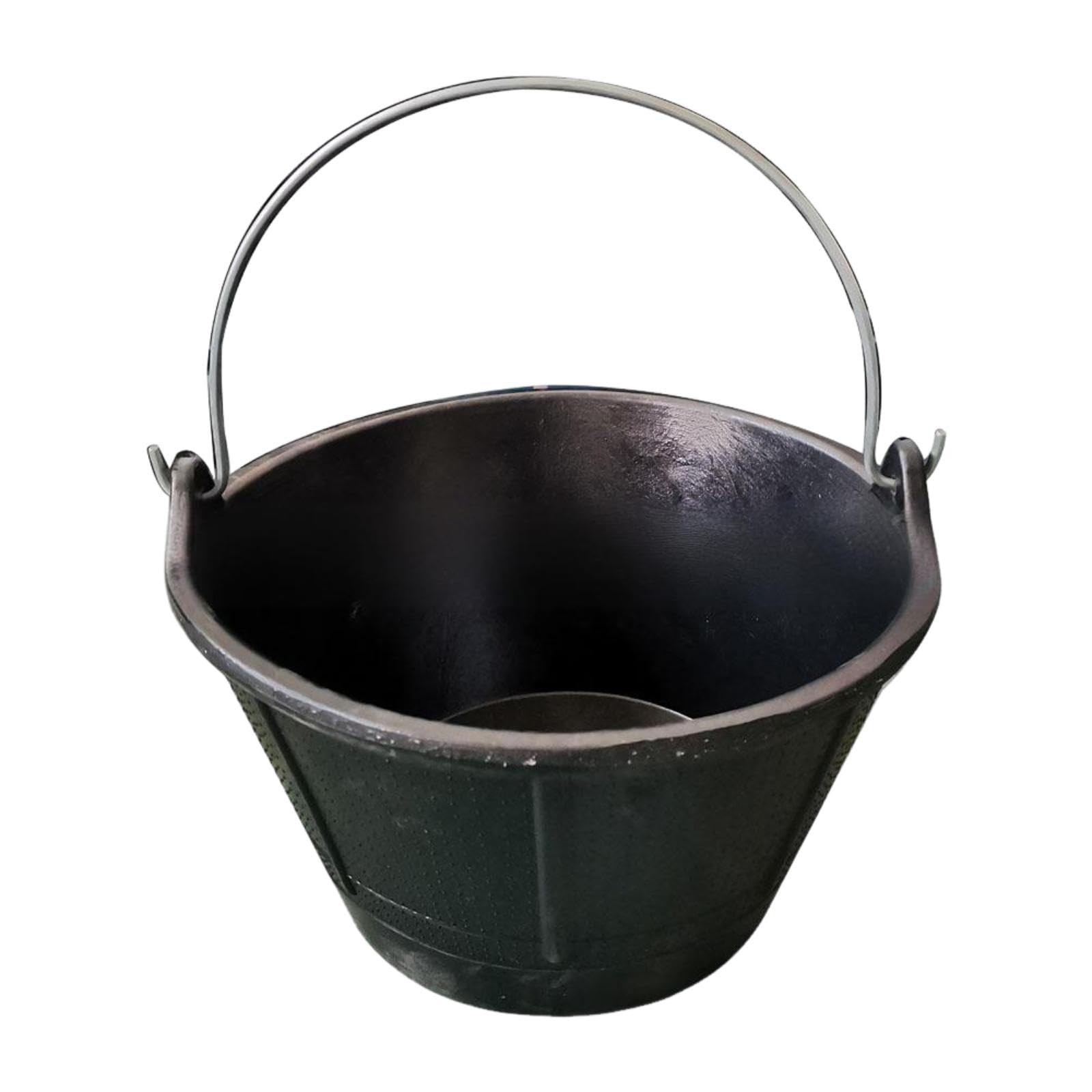 Secchio di Cemento in Gomma 10 Litri, Diametro Bocca 35 cm, Contenitore Robusto per Agricoltura, Cantiere, Garage, Casa