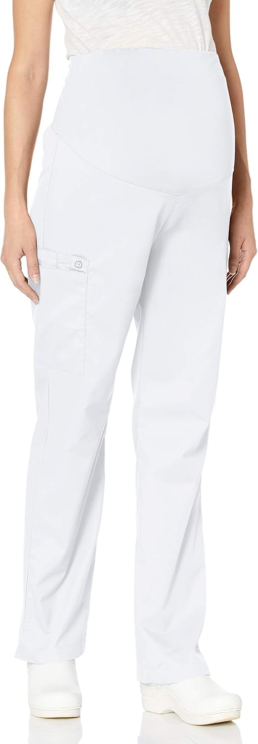 Wink WonderWORK Scrubs for Maternity Cargo Scrub Pants White