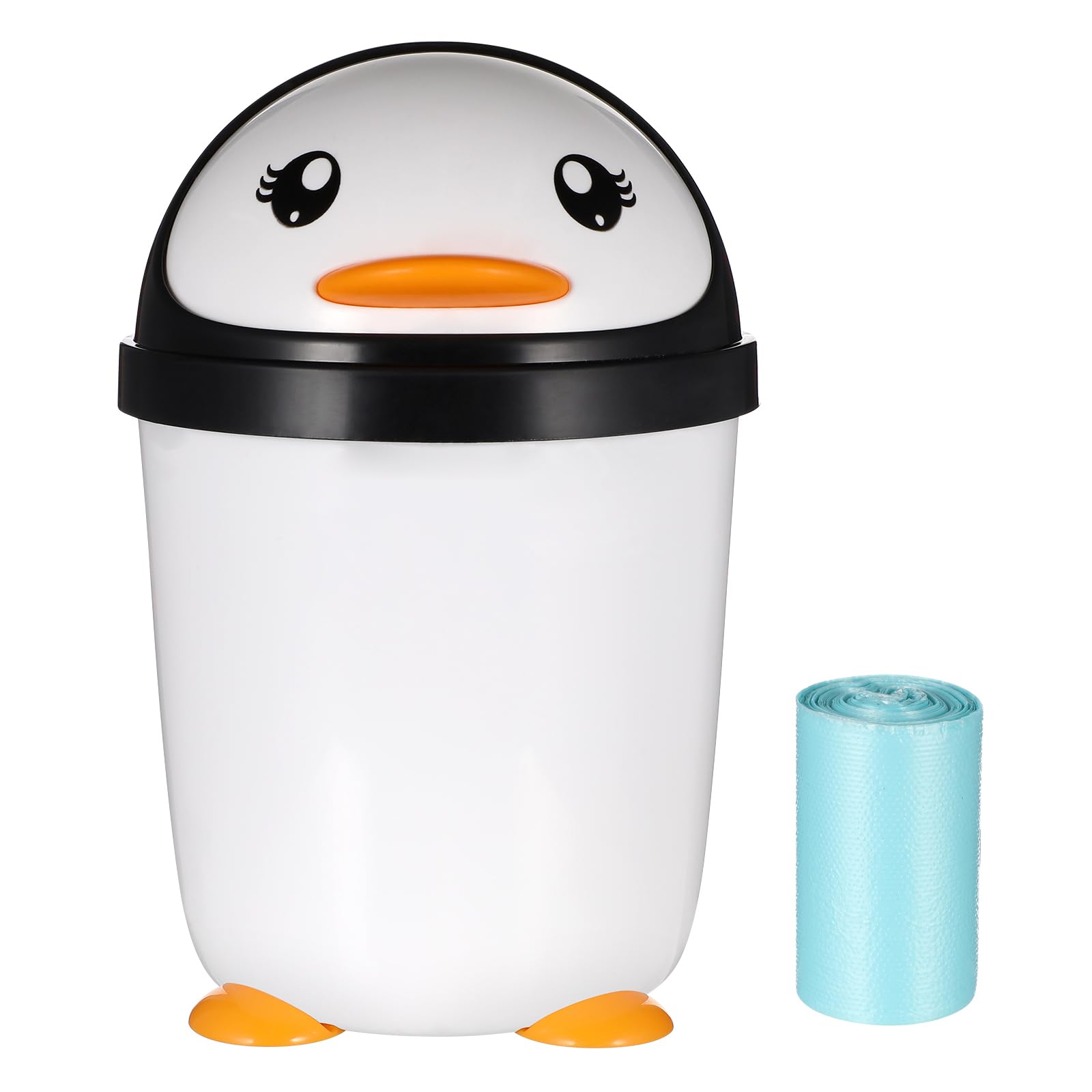 Niedlicher Mülleimer In Tierform – 2 Liter, Polypropylen, Mit Klappdeckel, Für Bad, Küche, Schreibtisch, Büro (orange)