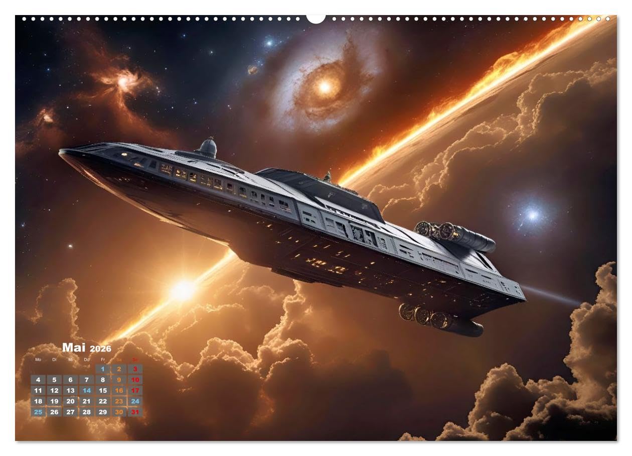 Fantasie und Science Fiction (hochwertiger Premium Wandkalender 2026 DIN A2 quer), Kunstdruck in Hochglanz: Science-Fantasy verbindet die Magie ... ferner Zivilisationen. (CALVENDO Technologie)
