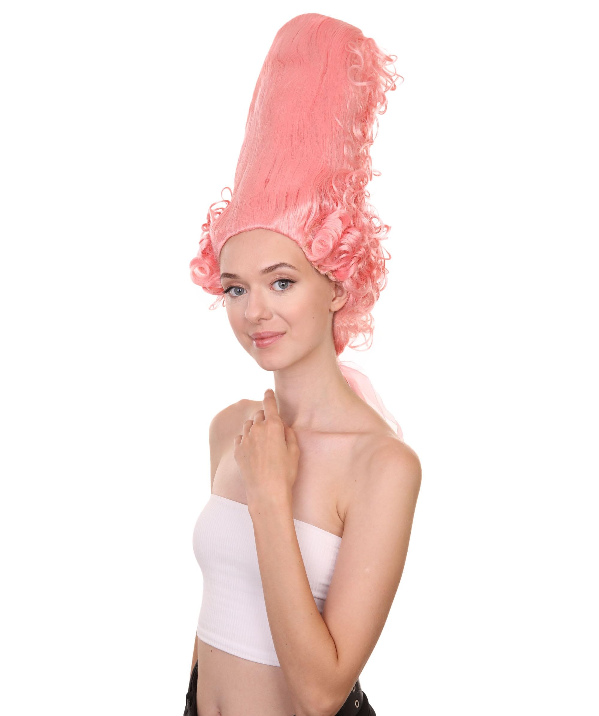 HPO Adult Colonial Pink Beehive Hairstyle Wig, Flame-Retardant Fiber - Image 2