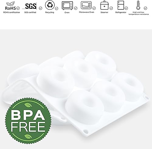 Miniatura 4 de OCPO KITCHEN Moldes de silicona para donas para hornear pasteles de mousse, molde de silicona 3D para hornear dulces, pastelería, chocolate, trufa,