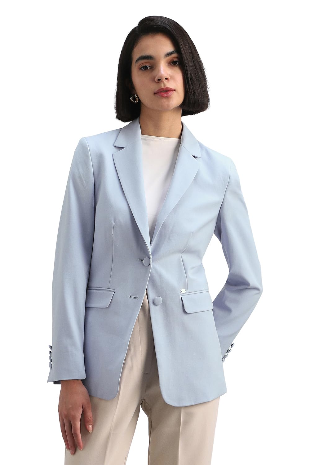 allen solly Women Light Blue Blazer-picture-18