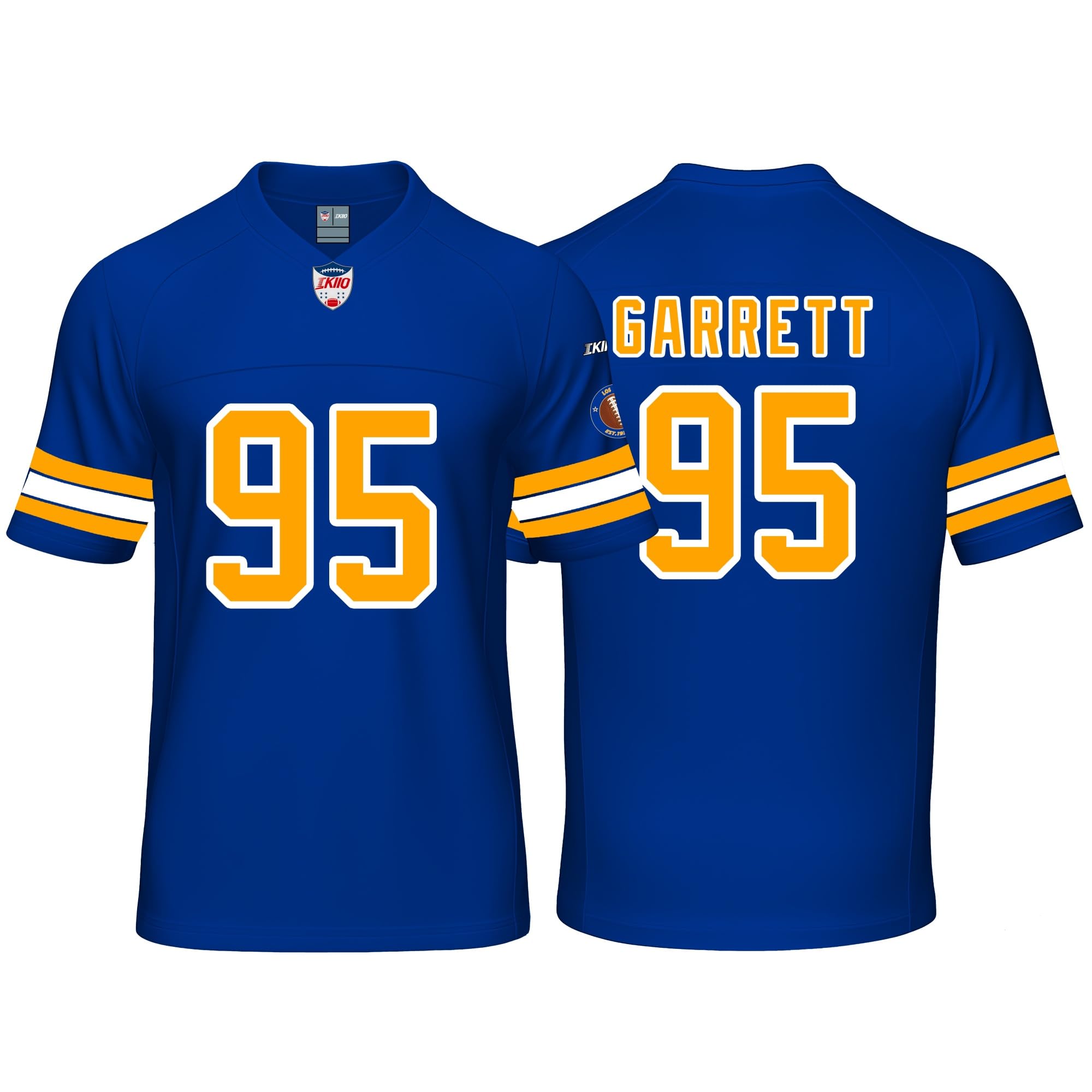 Mens/Women/Youth/Kid Football Stitched T-Shirt Blue/White