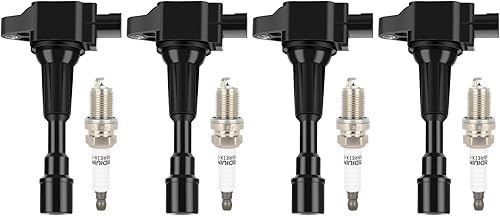 ECCPP UF655 4 bobinas de encendido con 4 bujías de iridio para Mazda 2011 2012 2013 2014 2 L4 1.5L C1790 UF-655 (UF655 WBUJIAS DE BUJIA)