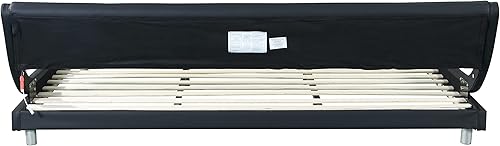 Miniatura 7 de Tensun Base de cama tapizada de piel sintética moderna con cabecera LED base de colchón no necesita somier soporte de listones de madera fuerte