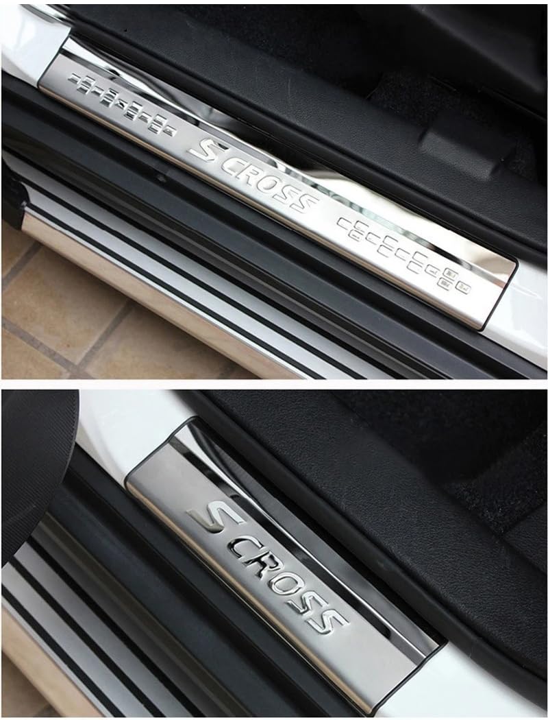 4 stuks Koolstofvezel Auto Instaplijsten Kick Platen voor Suzuki SX4 S