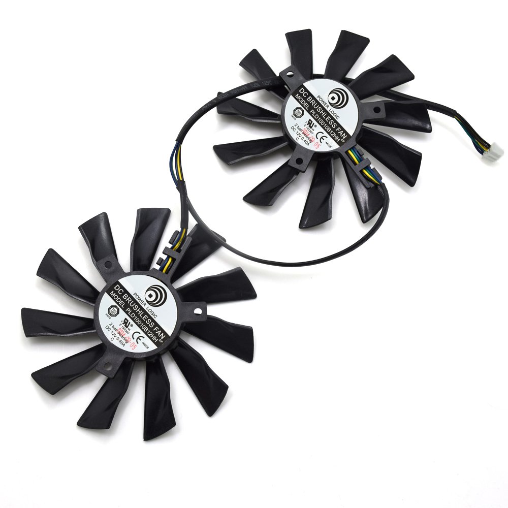 Tebuyus Replacement Video Card Cooling Fan For R9 290X R9-280X R9-270X R7-260X GTX780Ti GTX780 GTX760 GTX750Ti Graphics Card Fan PLD10010B12HH 12V 0.4A 94mm 4 Pin