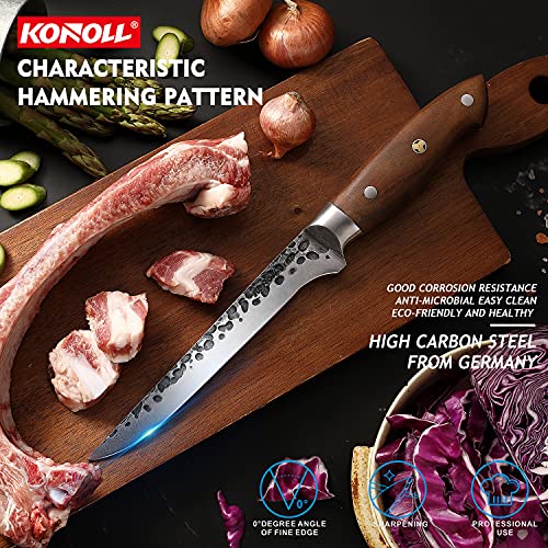 Konoll Boning Knife Hand Forged Fillet Knife Higt Carbon Steel Fishing Fillet Kitchen Knife With Wood Handle #TOP1