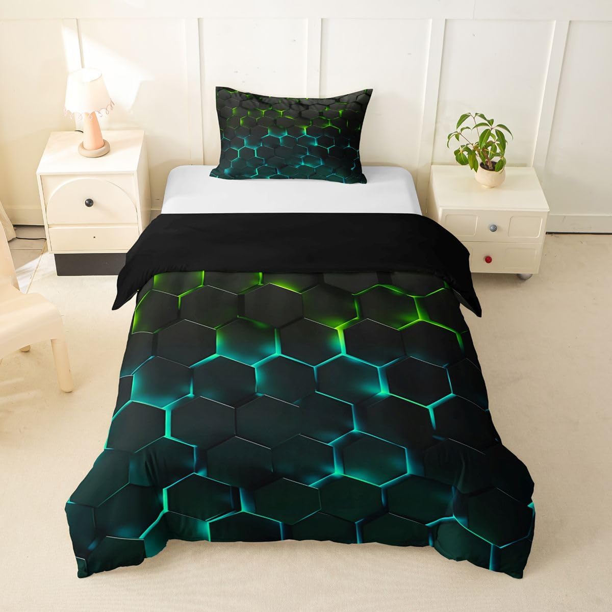 Feelyou Leopard Print Duvet Cover Toddler Size Cheetah Print Bedding Set for Boys Girls Geometric Modern Art Comforter Cover African Safari Animal Bedroom Decor 2Pcs
