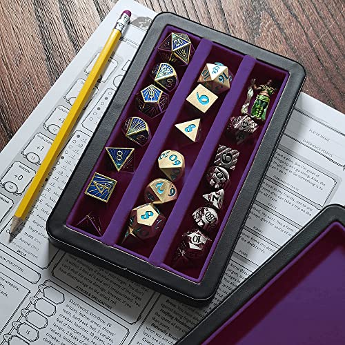 Caja de dados morada Forged Dice y bandeja de tres filas Reliquary 5