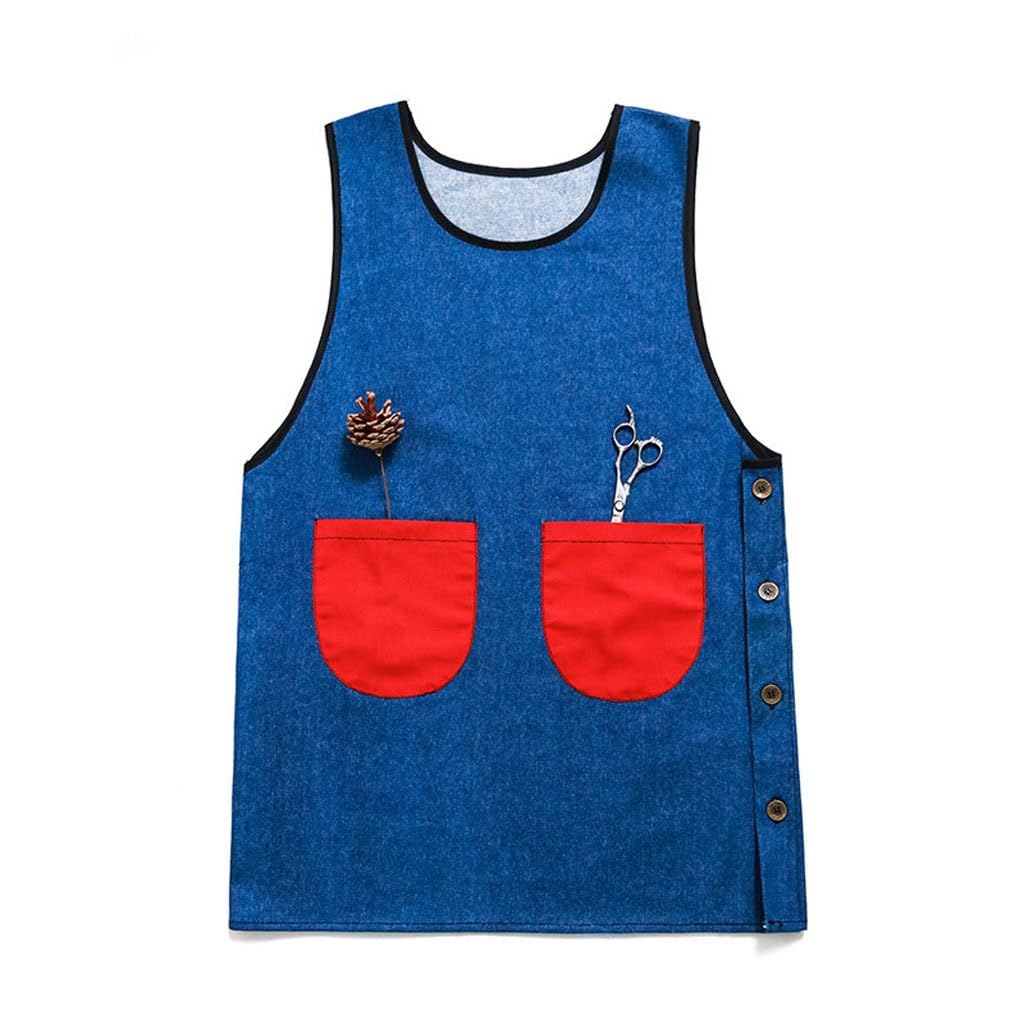 Tablier de Serveur Tablier en Denim for cuisine et maison, mode Nail Art, peinture for hommes et femmes, vêtements de travail for pâtisserie au Restaurant Tabliers de Cuisine Tablier de Chef(B)