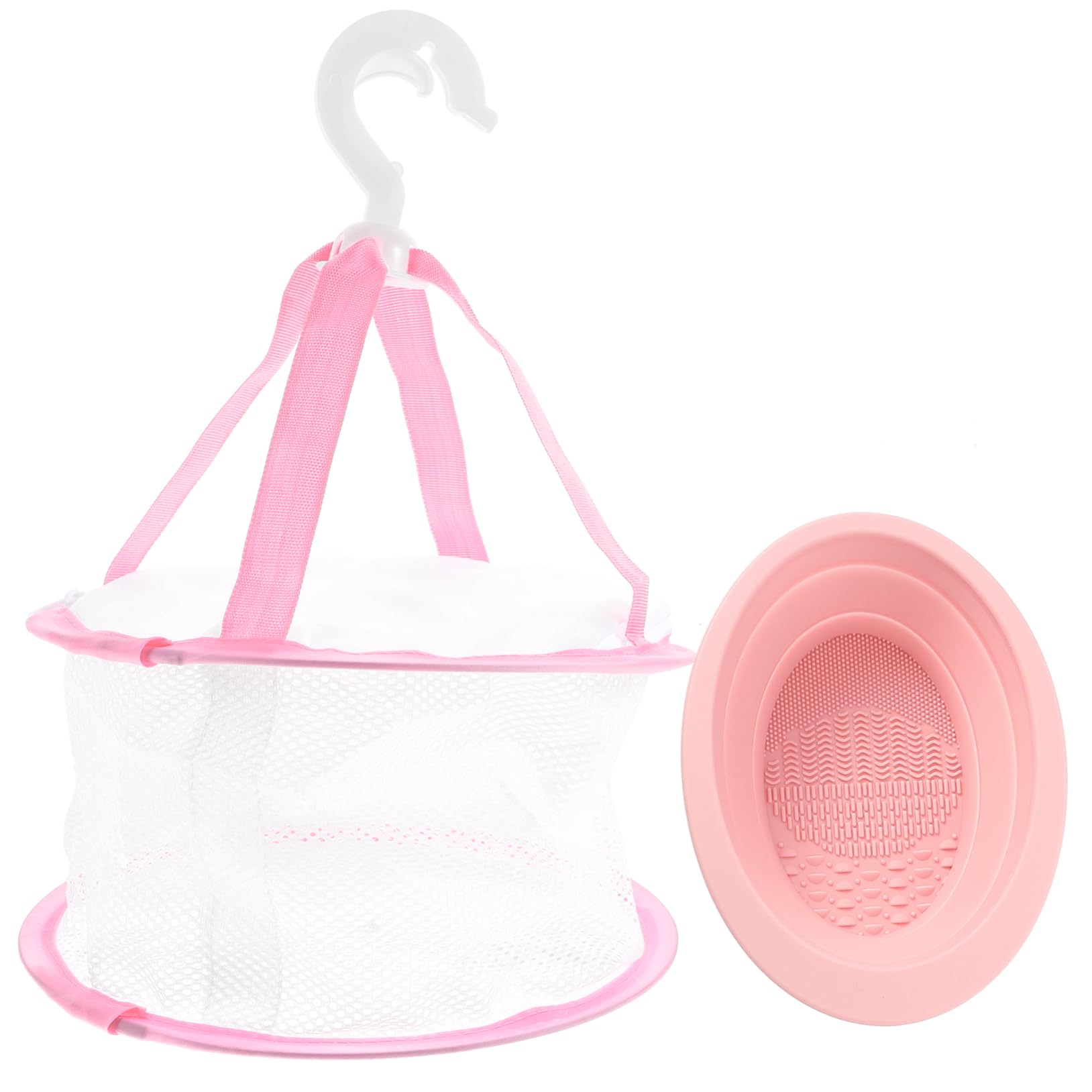 FOYTOKI 1 Set Makeup Brush Cleaning Bowl Set Makeup Brush Cleaner Mat Pad for Sponge Eyebrow Pencil Large Capacity Drying Net for Beauty Tools
