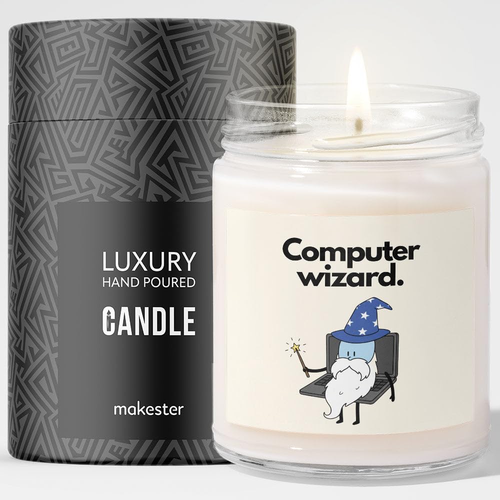 Computer Programmer Gift - Luxury Soy Wax Candle - Vanilla, Jasmine, Sugared Almond - Makester — image 1