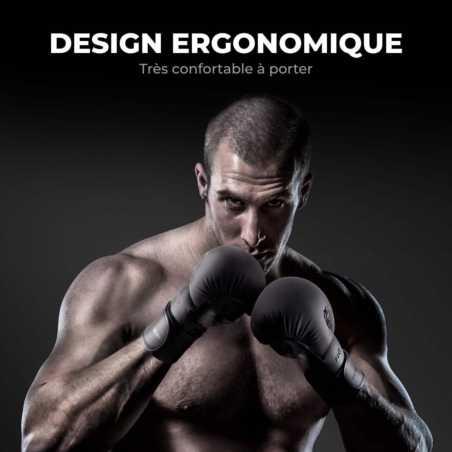 FIGHTR® Gants de Sparring MMA avec Le Meilleur Maintien pour Une stabilité maximale | avec Rembourrage Extra épais | pour Sparring, MMA, Boxe, Kickboxing et Arts Martiaux | Sac de Transport Inclus
