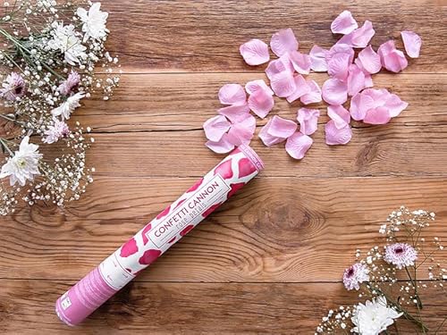 Lanceur à Confettis Pétales de Rose Rose, 60 cm, Environ 200 Pétales (Rose, 60cm (23.62 inches))