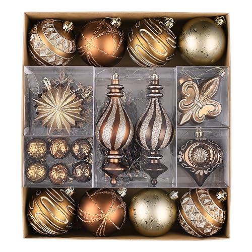 Valery Madelyn Fall Ornaments for Christmas Trees, 60ct Bronze Co...