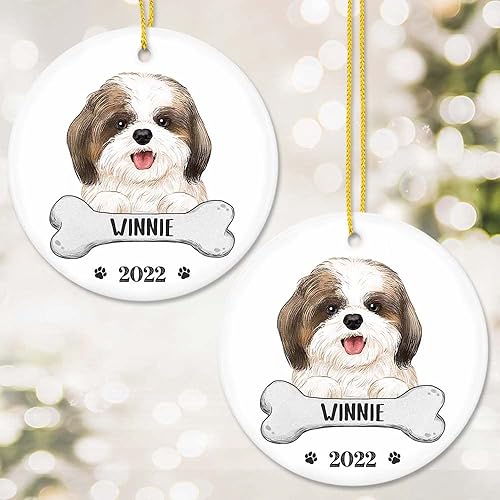 Miniatura 9 de TheUnifury - Adornos personalizados de perro Shih Tzu para árbol de Navidad, regalos de Shih Tzu para los amantes de Shih Tzu, adorno único de