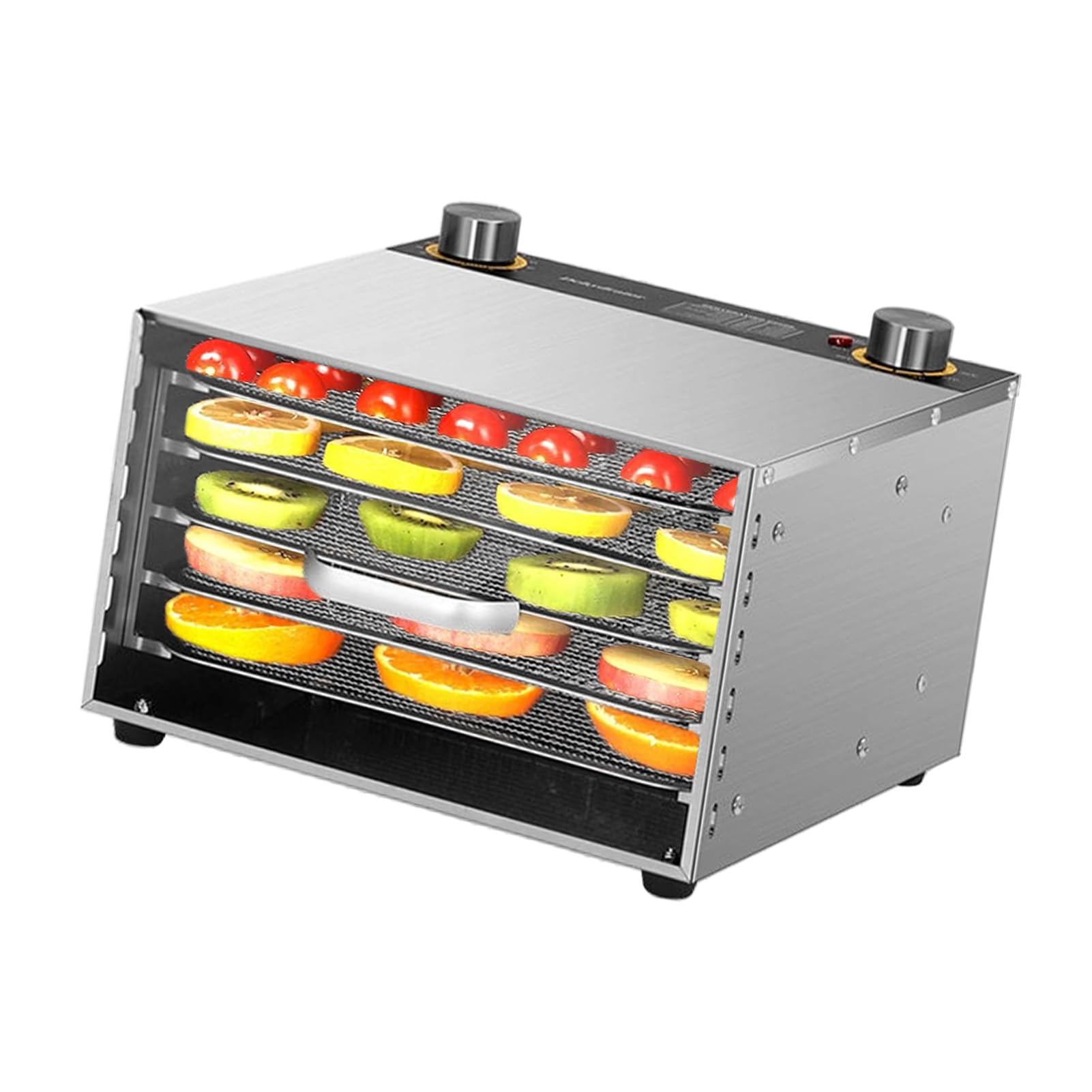 aqxreight Odwadniacze do Jedzenia i Suszonego z 24-godzinnym Timerem 5 Stojaki na Susze 400W 30-90 ℃ Owocowe Owoce Owocowe Kontrola Temperatury i Widoczne Okno do Użytku Komercyjnego Domowego, Nawet
