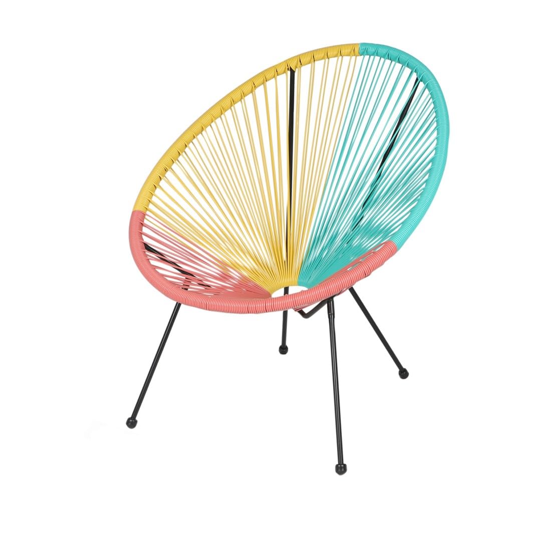Fauteuil de jardin rond en résine coloris multicolore 56x88x72 cm