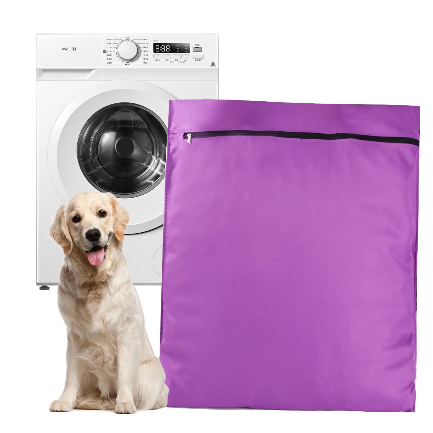 Coptiner Waszak voor huisdieren, houd je wasmachine vrij van honden- en kattenhaar voor huisdieren, dekens, handdoeken, speelgoed, halsbanden (jadegroen