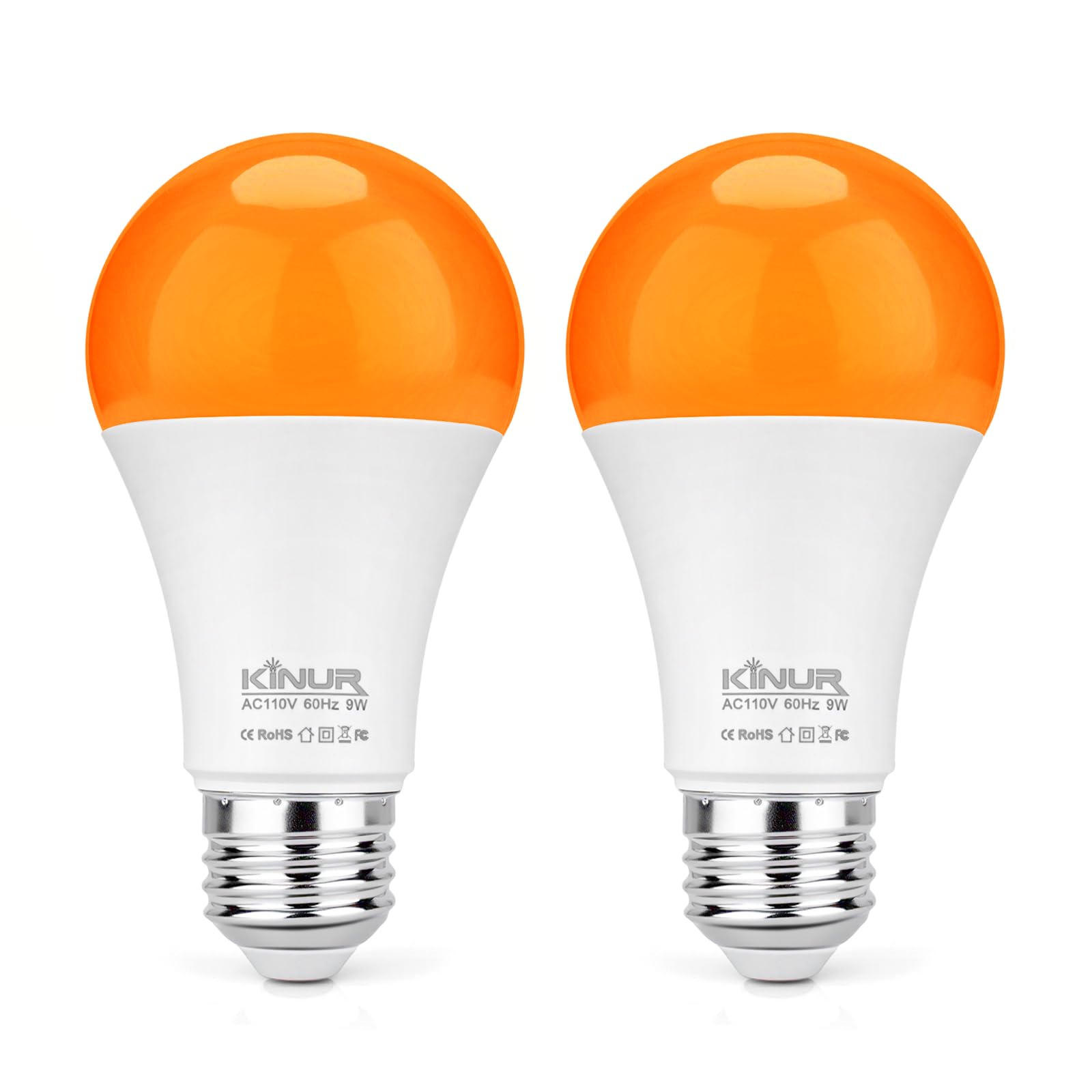 KINUR Amber Sleep Light Bulb, 1800K Blue Light Blocking, 9W E26