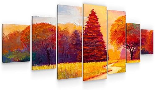 Miniatura 10 de Startonight Lienzo enorme para pared, árbol misterioso, juego de 7 marcos grandes de 40 x 95 pulgadas