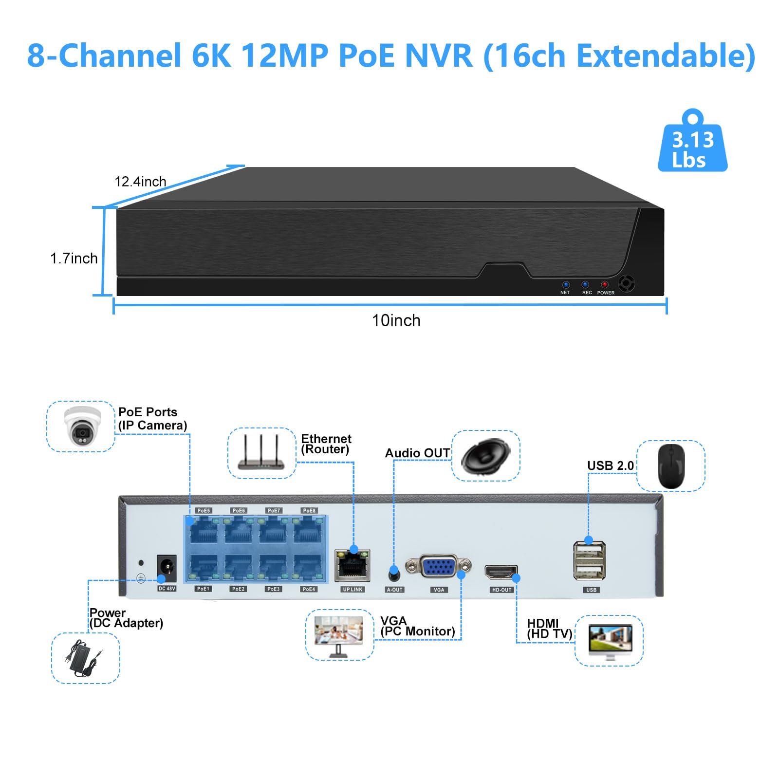 POE NVR 500万画素 8TB迄対応 48V給電「POE-NVR8.A」 POE NVR 500万画素 8TB迄対応 48V給電「POE-NVR8.A」 Amazon.co