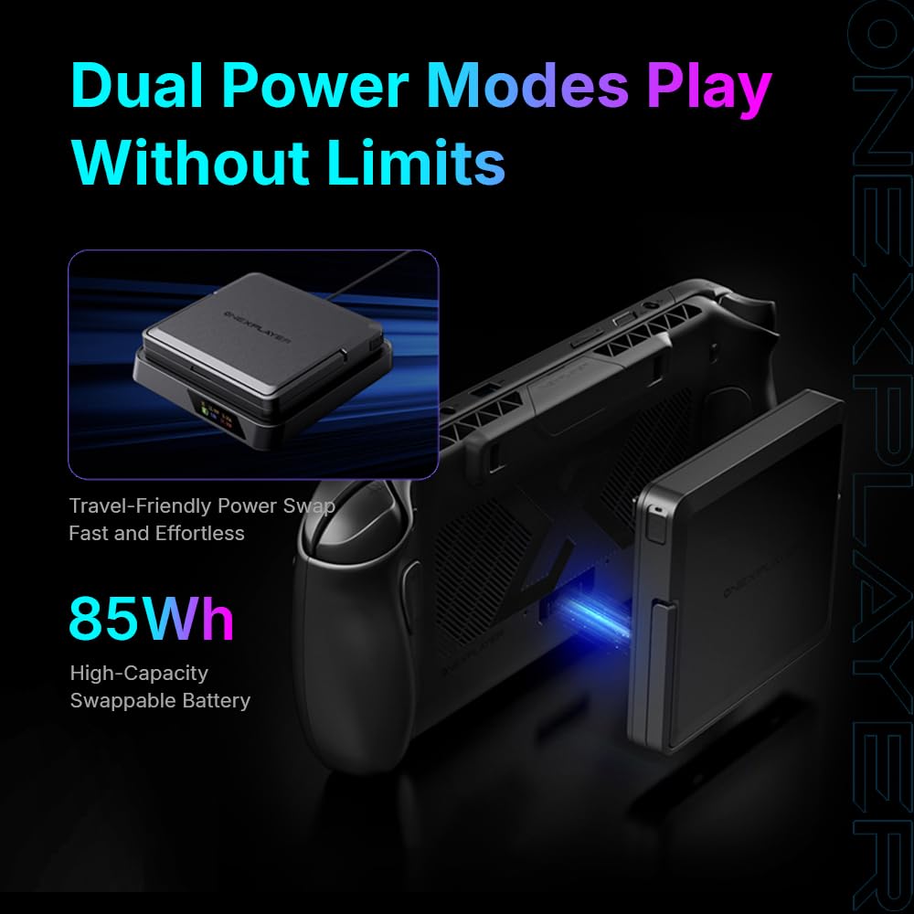OneXFly Apex - PC portátil de mano para juegos con CPU AMD Ryzen AI Max+395, GPU Radeon 8060S, pantalla de 8 pulgadas y 120 Hz, refrigeración líquida para juegos de PC AAA, Windows 11 (48G + 1 TB)