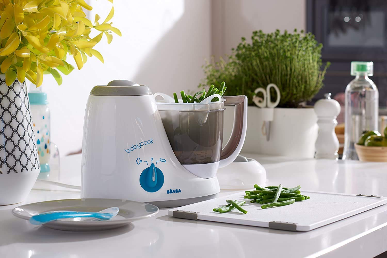 BÉABA Babycook Original, Robot de Cocina para Bebé 4 en 1, Mezcla, Calienta, Cocina al Vapor, Descongela, Comida Casera Rápida, 15 min, Accesorios incluidos