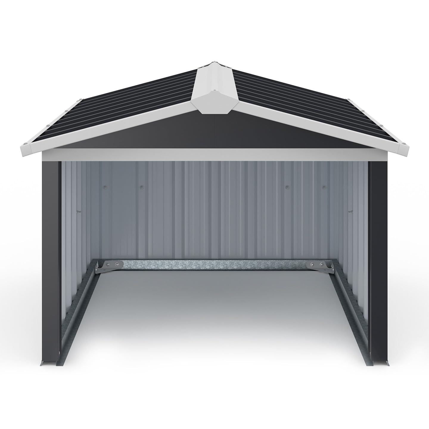 Garage per Tosaerba Robotizzato Tetto a 2 spioventi Metallo Grigio Antracite 86 x 98 x 62 cm