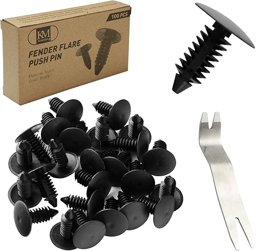 Miniatura 1 de 100 remaches de plástico de 0.252 in, remaches de parachoques, remaches de guardabarros, clips de empuje para vehículos, clips de retención de