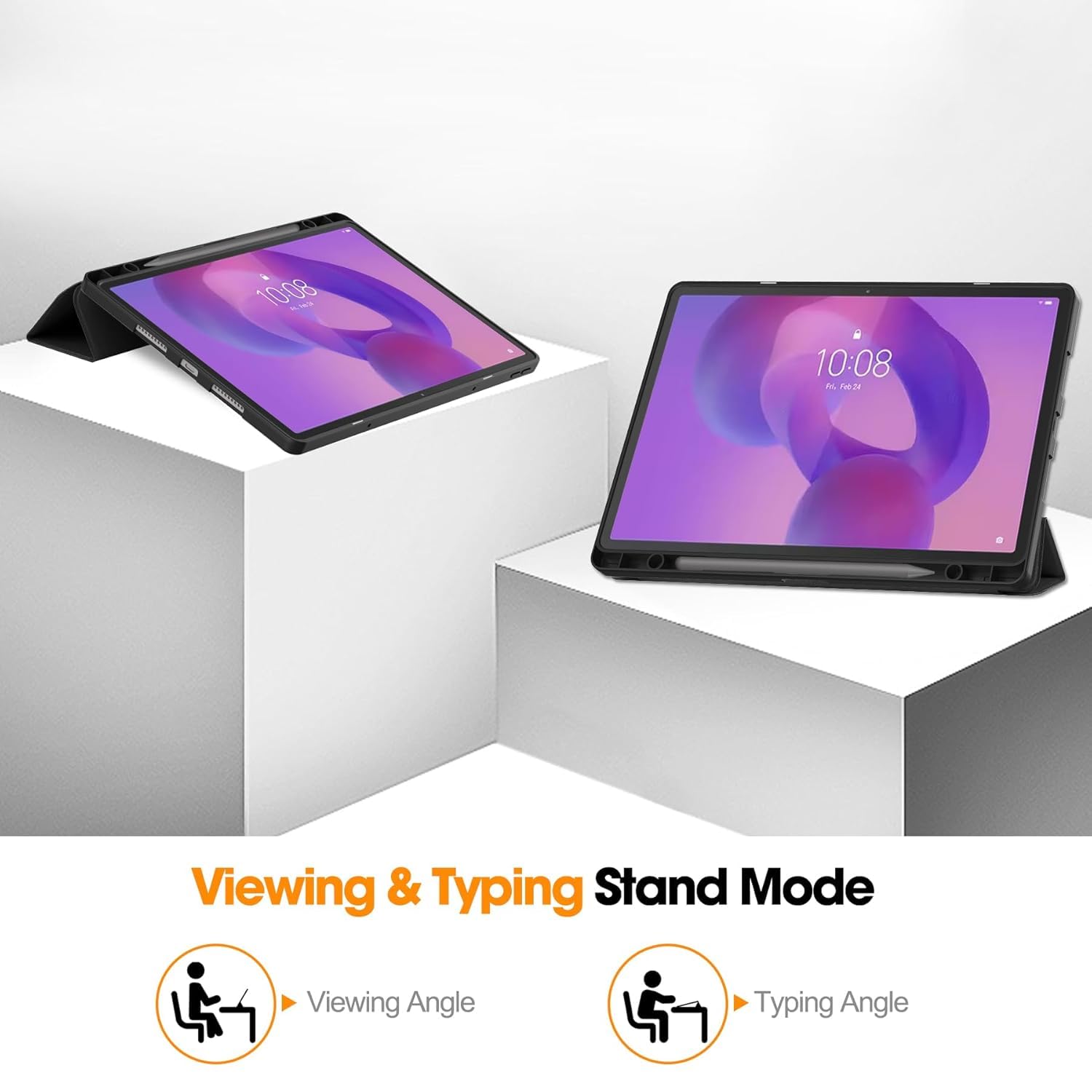 ProElite Cover for Lenovo Idea Tab Plus 12.1 inch 2025 case Cover, Soft Flexible Flip Case Cover for Lenovo Idea Tab Plus 12.1 inch 2025 [Recoil Series] - Black — Amazon image 3