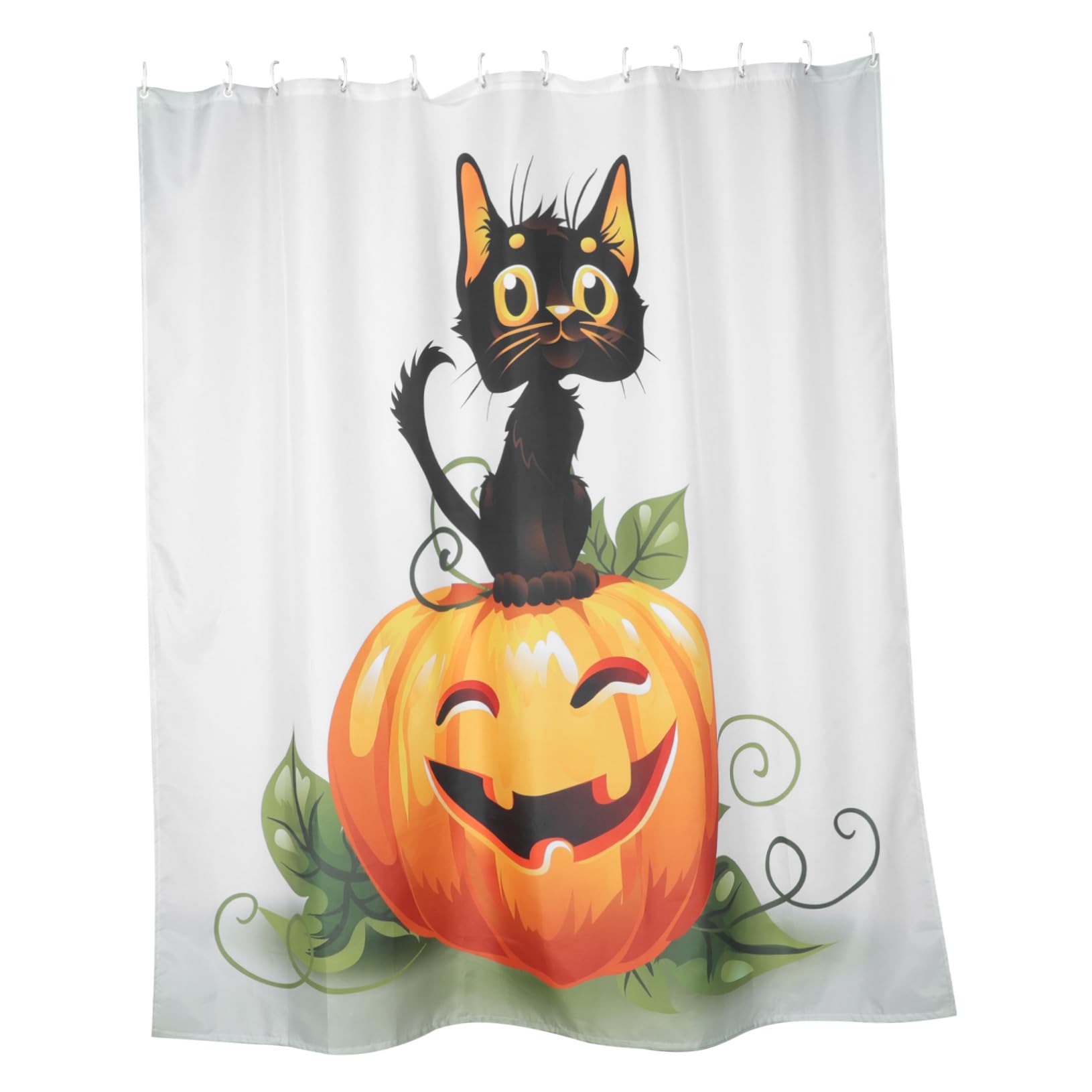 Rideau de douche Halloween motif citrouille occultant pour préserver l'intimité familiale