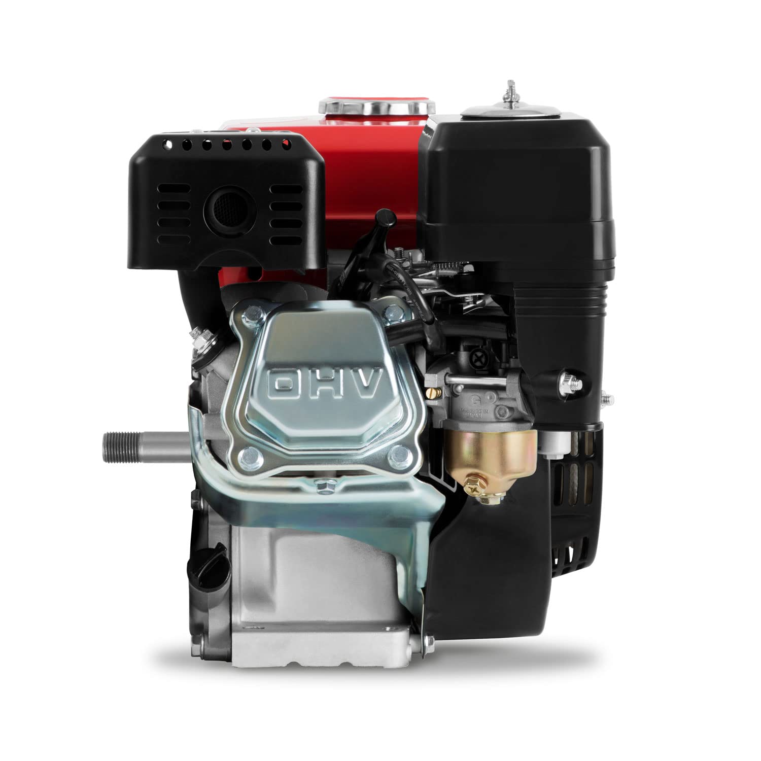 EBERTH 5,5 CV Moteur thermique à essence Moteur de kart, arbre 19,05 mm Ø avec filetage extérieur, sécurité contre manque d'huile, 4 temps, 1 cylindre, 163 ccm cylindrée, démarrage câble