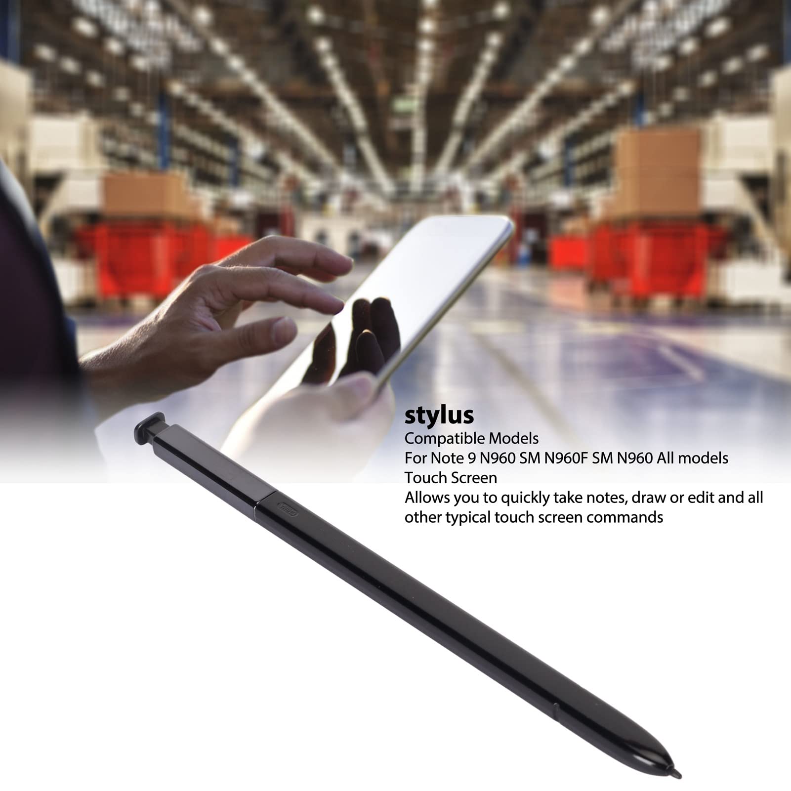 Rysik do Note 9, Wymienny Rysik Dotykowy S Pen z Bluetooth do Note 9 SM-N960 SM-N960F (Czarny)