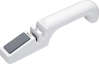 KitchenCraft KCSHARPENER ostrzałka do noży kuchennych z narzędziami do ostrzenia nożyczek, łatwa w użyciu konstrukcja 3 w 1, 22 x 3 x 4,5 cm, biała