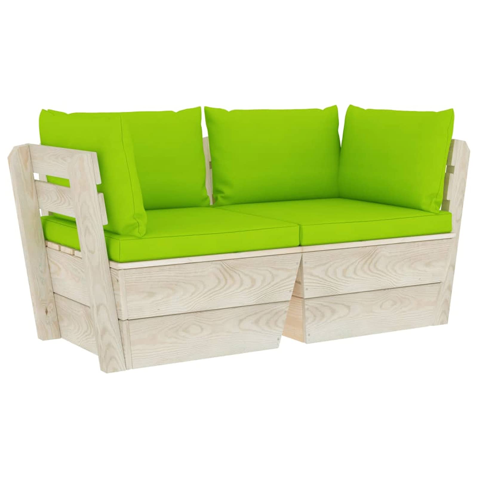 Sofá de palets de jardín 2 plazas con Cojines Sofa Jardin Muebles terraza Muebles Jardin Sofa Jardin Exterior Madera de Abeto - 3063395