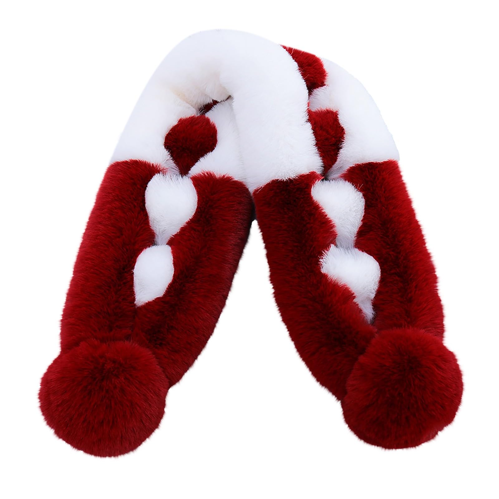 MomolaaWinter Faux Fur Scarf Women Warm Loophole Scarf Pull-Through Scarf Faux Fur Collar Scarf Plush Scarf Clearance