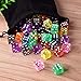 AUSTOR 100 Pieces 6 Sided Game Dice Set 10 Transparent Colors Square Corner Dice for Tenzi, Farkle, Yahtzee, Bunco or Teaching Math with Velvet Pouch